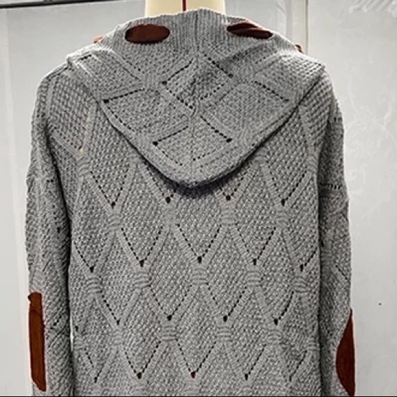 Knit Ribbon Hooded Cardigan Sweater - Picture 12 of 16